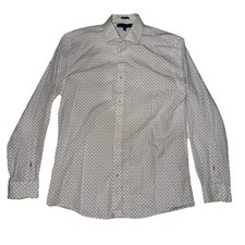Tommy Hilfiger Long Sleeve Shirt Mens Medium White Slim Button Down Casual