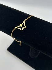 Vintage Sarah Coventry Gold-tone Chain Ankle Bracelet With A Butterfly Pendant