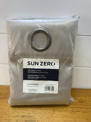 Sun Zero Grommet Top Lichtenberg White Curtains 40 in x 63 in 1 Panel Put