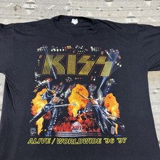 Vintage 90s Kizz Shirt The End Of The World Tour 96-97 Size XL Made In USA