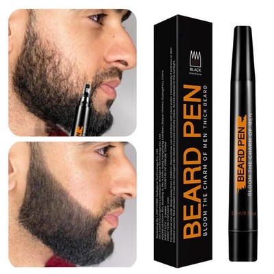 2× Waterproof Beard Pencil Filler Long Last Hair Grower Moustache Eyebrow Black