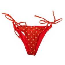Charlie Holiday Aztec Red Hartley Tie Bikini Bottom Size Large