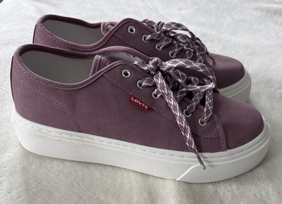 Levi's Women's Dakota CVS Black Twill Sneakers Size 9 Purple