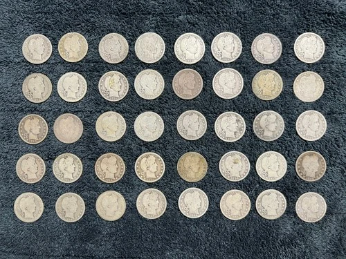 90% Silver Barber Quarter Lot - Roll of 40