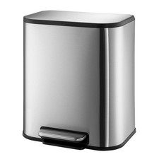 5.3 Gallon Kitchen Trash Can with Lid, Stainless Steel Garbage Can with Foot ...