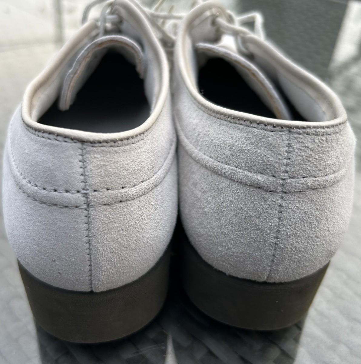 Vintage 90s Hush Puppies Womens Suede Oxford Shoes Light Blue Sz