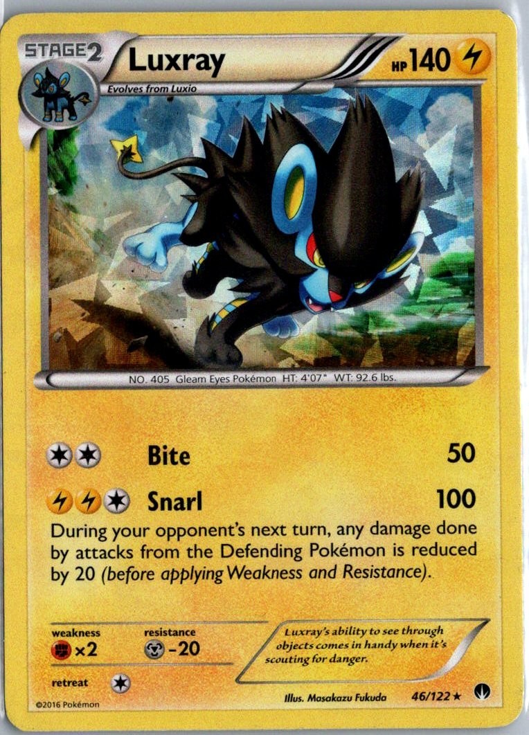 2016 Pokemon XY Breakpoint Luxray 46/122 Rare LP