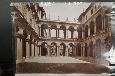 Foto Albumin Ansicht Florenz Toskana Palazzo Borghese Palast Statue Kunstwerk