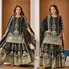 New Designer Party Wear Look Top , Sharara Plazzo and Dupatta