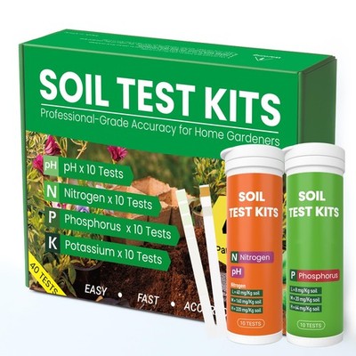 2026 NEW Soil Test Kit 4-in-1 for Lawns & Gardens   40 Tests (pH, Nitrogen, P...