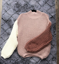 Damen Set mehrfarbig Strickpullover Rundhals ...