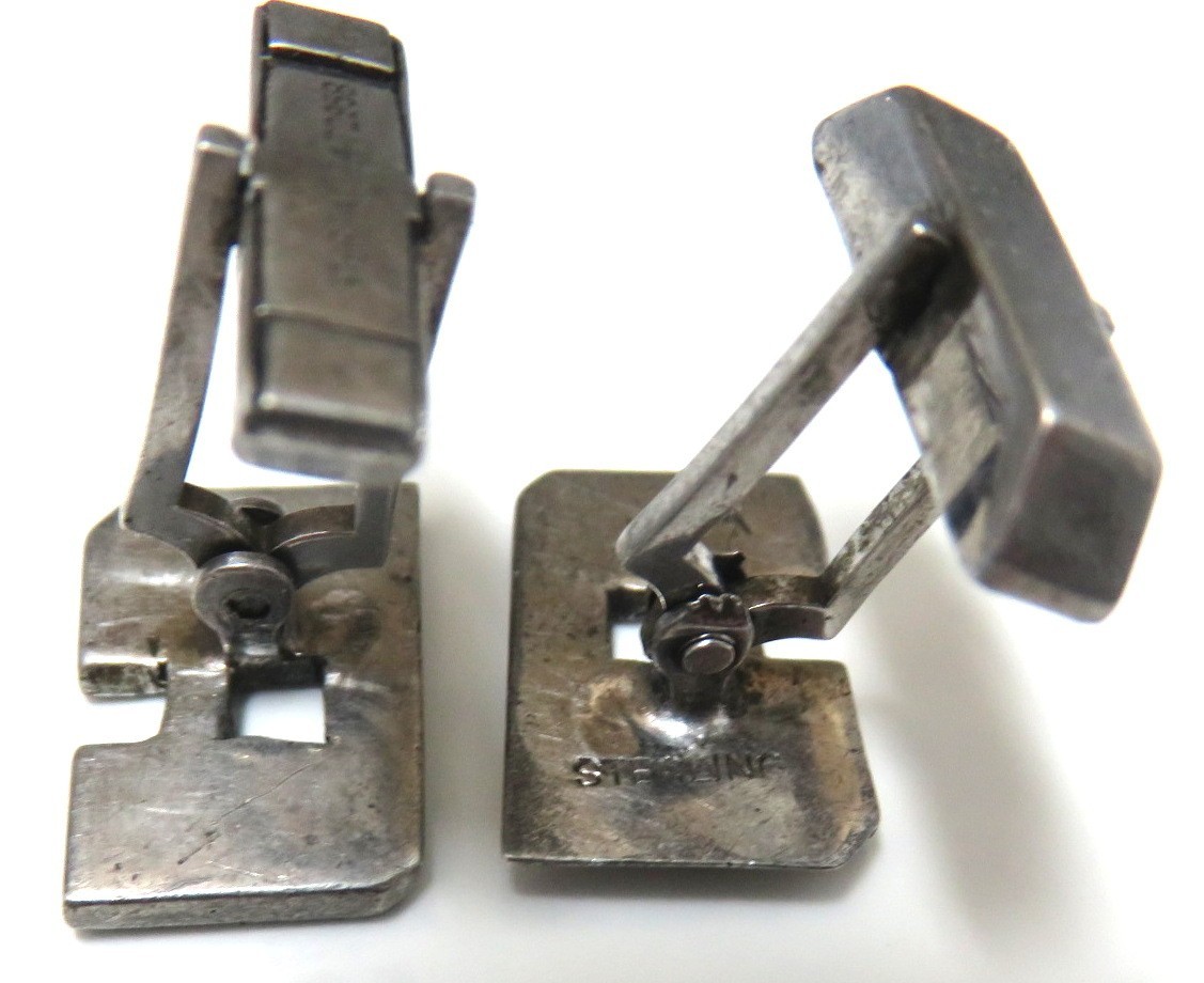 Solid Sterling Silver 925 Marcasite Cufflinks "Le… - image 4