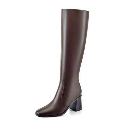 Knee High Boots for Women Chunky Heel Square Toe Tall Boots Wide Calf Fashion