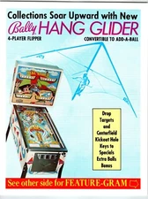 Hang Glider Pinball Machine FLYER Retro Electro Mechanical Artwork Original 1977