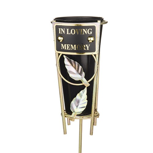 In Loving Memory Grave Pot Flower Vase Metal Spike Memorial Tribute Crematorium - Picture 14 of 26
