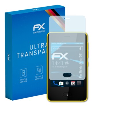 atFoliX 3x Displayschutzfolie für Nokia Asha 501 Schutzfolie klar Folie