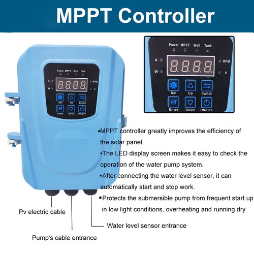 3" 500W Solar Pump Submersible Pump Bore DC 48V Deep Well Pump + MPPT Controller - Picture 6 of 13