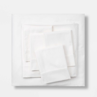 King 800 Thread Count Solid Performance Pillowcase Set White - Threshold