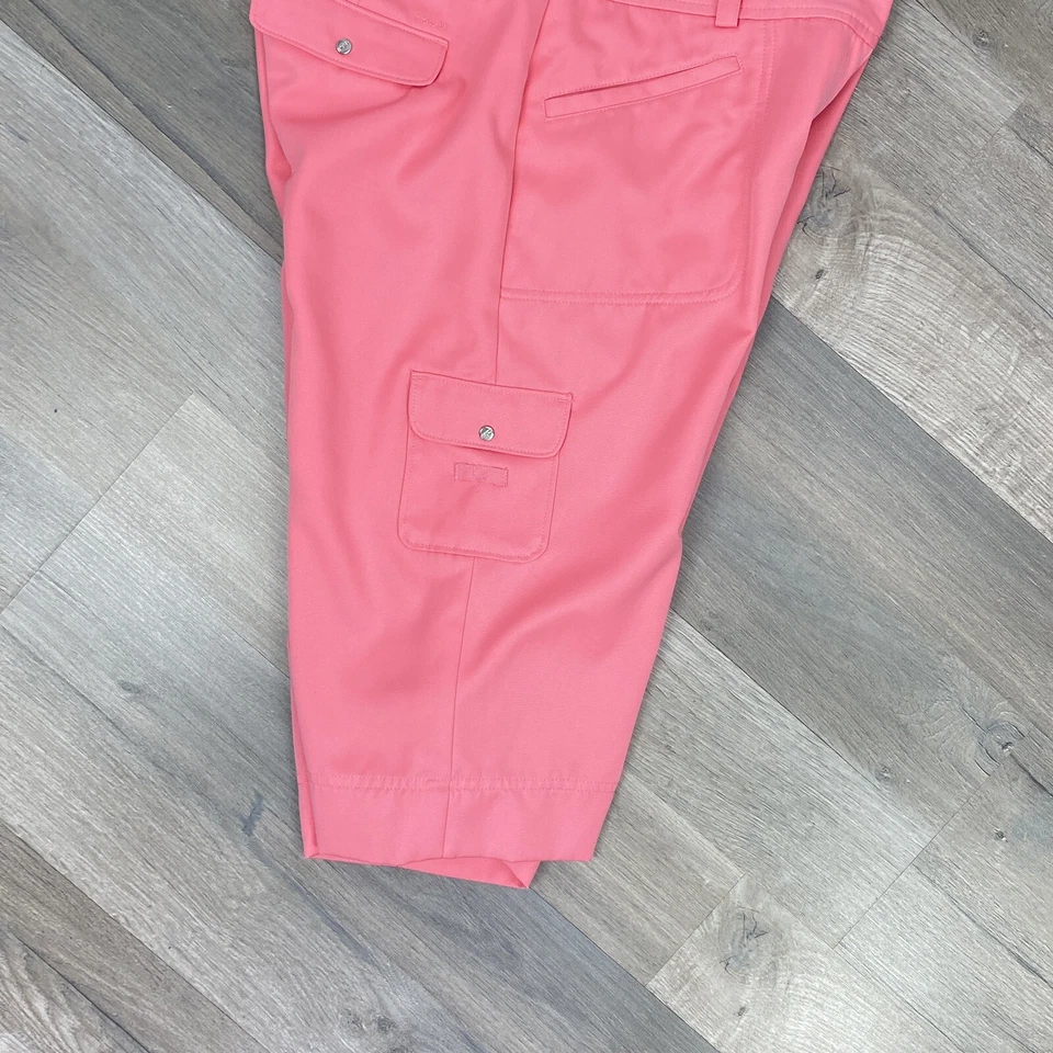 Izod Golf Shorts Womens 6 Coral Pink Nylon Bermuda Stretch Pockets Lightweight - Image 3 of 4