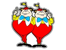 Tweedledee And Tweedle Dumb Animated Cartoon Sticker Waterproof Vinyl Decal