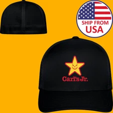 Carl's Jr Black Hat Baseball Cap Size S/M and L/XL