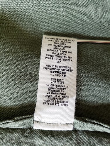 Free People Linen Blend Military Style Lightweight Green Blazer Jacket Size S - Picture 12 of 13