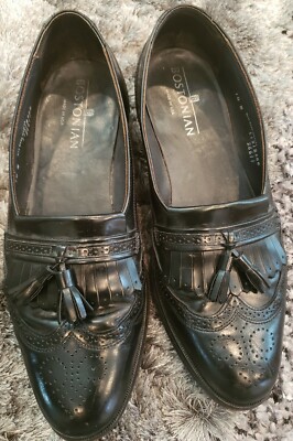 N.⑤ Bostonian Classics Men SIZE 10 N Leather Wing Tip Shoes Made In
