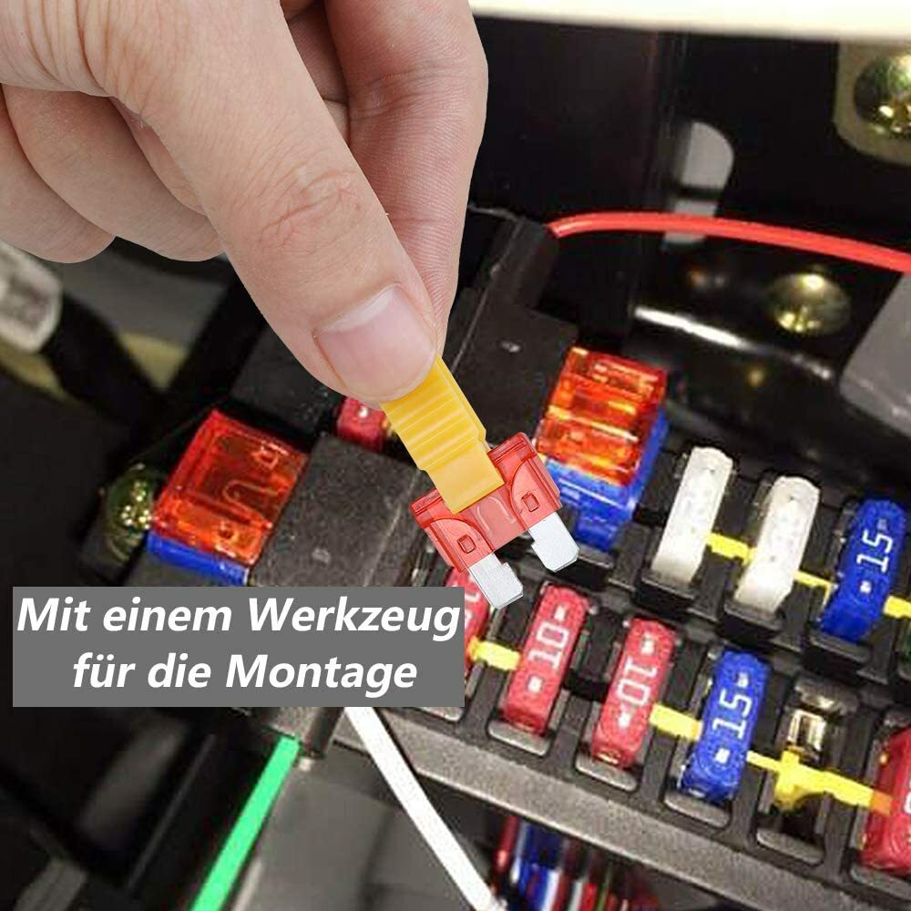 Kfz-Sicherungssortiment 101 Teilige Flachsicherungen 19,1 X 5,1 X 18,5 Mm, Inklusive Werkzeug Zum Einfachen Entnehmen Der Sicherung