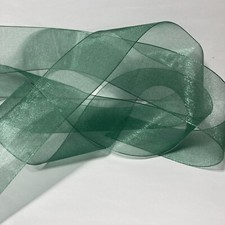 Dark Green Sheer Organza Ribbon 1.5" x 30' Nicole  Co.1 Roll
