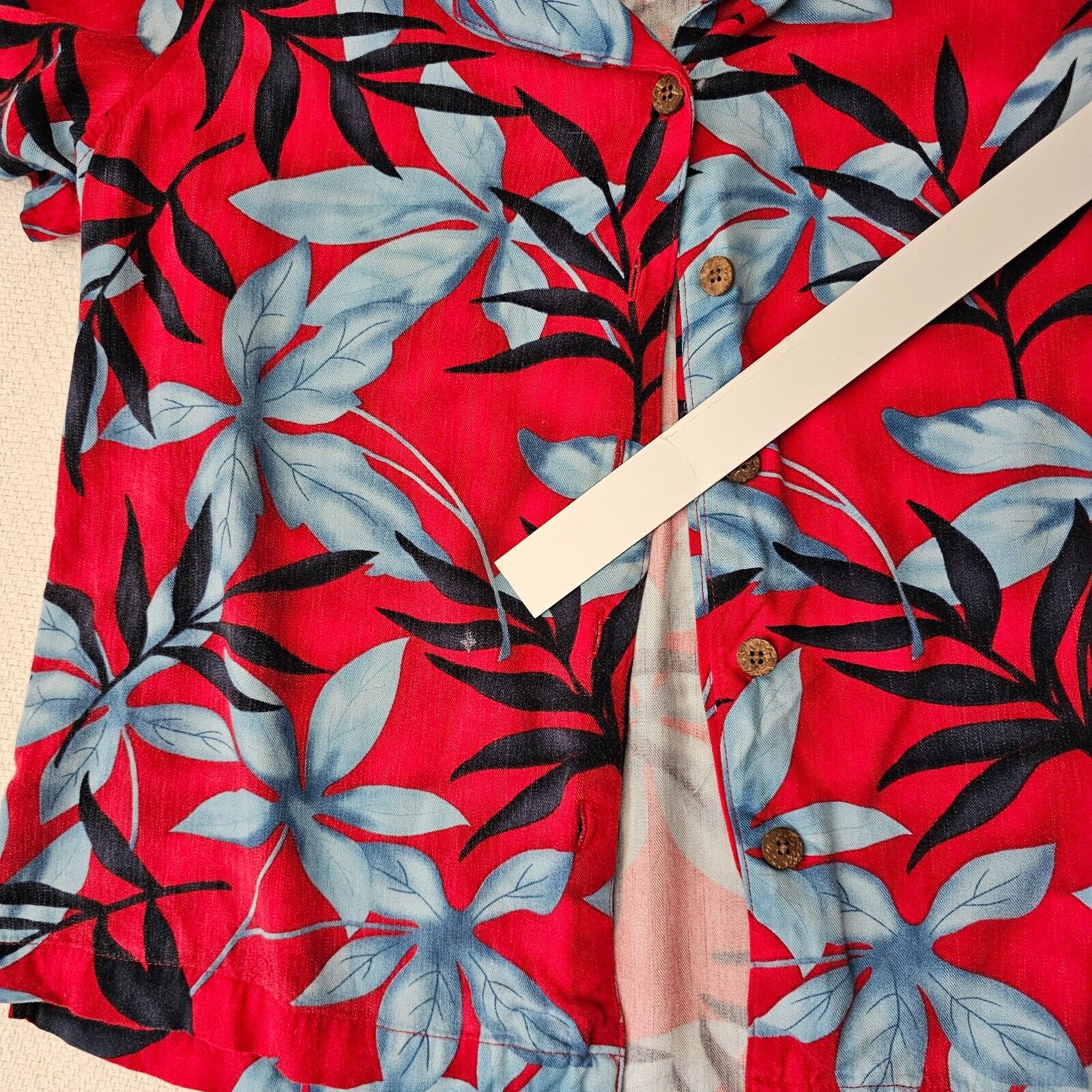 La Cabana Shirt Mens Large Blue & Red Floral Shor… - image 3