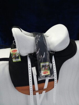 New Freeny Leather Endurance Saddle Set White Colour