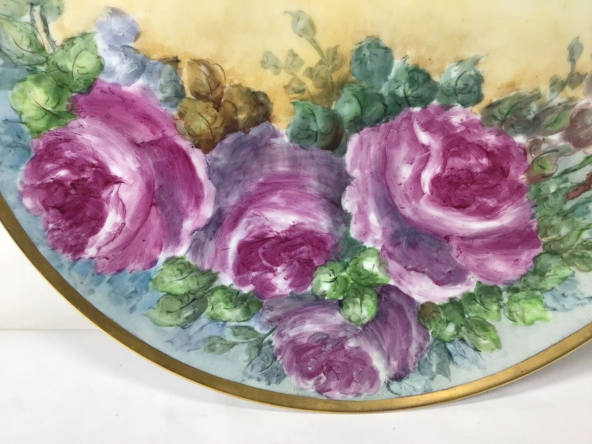 掛花61 JJ61 Vintage Large H 12 1/4 Hand Painted Porcelain Flower