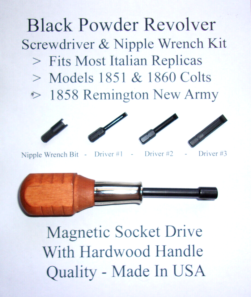 Revolver Screwdrivers & Nipple Wrench Fits Pietta Uberti & More! 1858