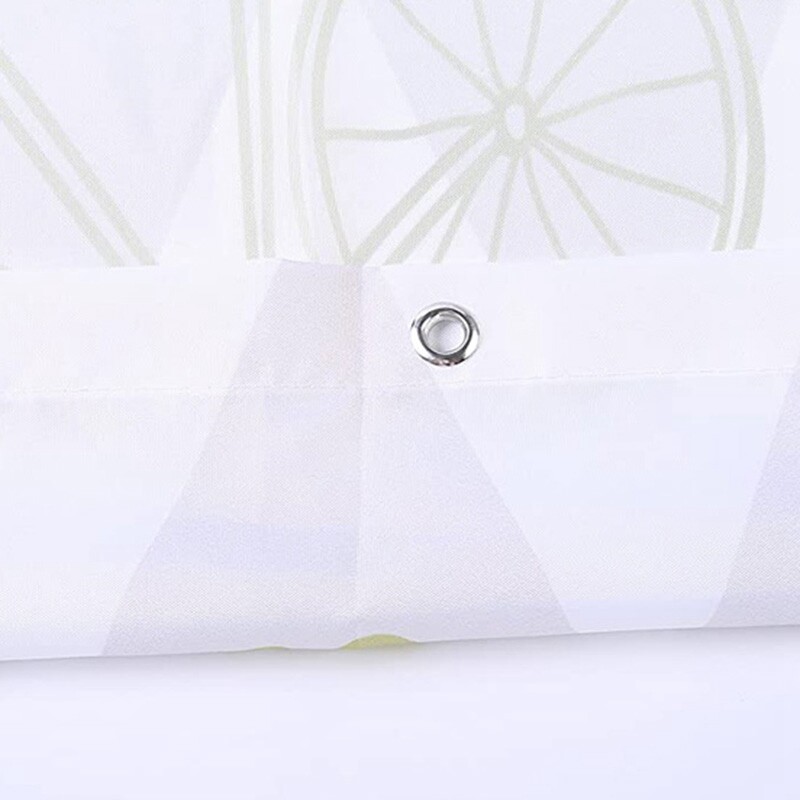 Fabric Shower Curtain Curtains with Hooks Green Eucalyptus