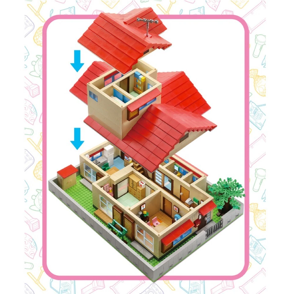 OXFORD Doraemon Nobita Nobi House 2442 Pieces DR3701 Brick Building Block Figure - Image 2 of 4