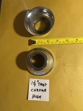 2 Pc 1-1/4 Chrome Trap High Profile METAL ESCUTCHEON COVER PLATE NOS