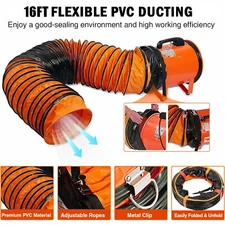 12 inch Portable Extractor Fan Blower 5m Duct Hose Ventilator Industrial