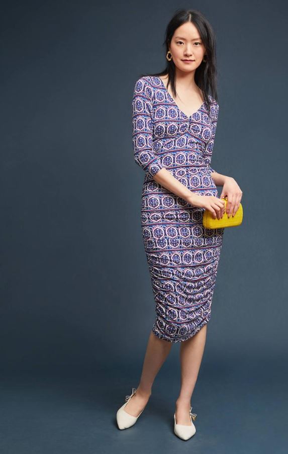 anthropologie blue motif dress Anthropologie Ambra Tunic Dress XS Blue Striped Spring Summer Casual