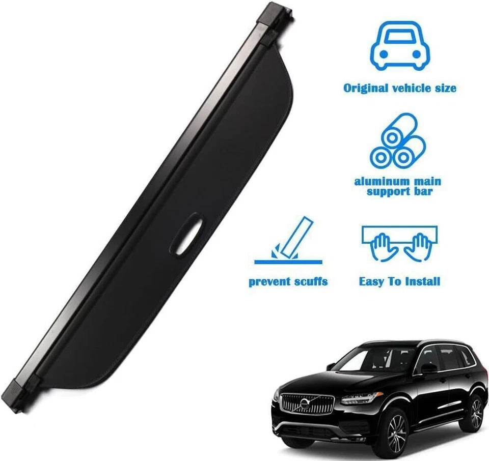 Rear Trunk Cargo Cover Luggage Tonneau Security Shade For Volvo XC90 2016-2025 - Image 3 of 4