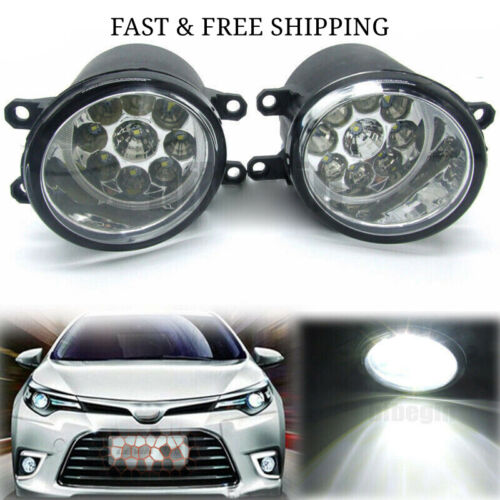 Pair 9 LED Fog Light For Toyota CHR Coaster Fortuner Land Cruiser Prado Lexus AU - Picture 1 of 8