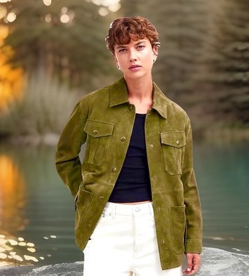 Madewell NWT Womens Olive Green Suede Field Coat W/belt Retail $625 Sz XS