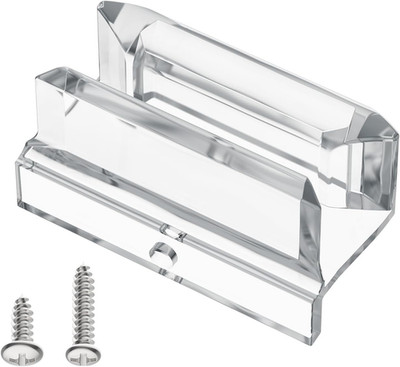 Sliding Shower Door Bottom Guide with Screw for 3/8 in Glass Sliding Doors, Clea