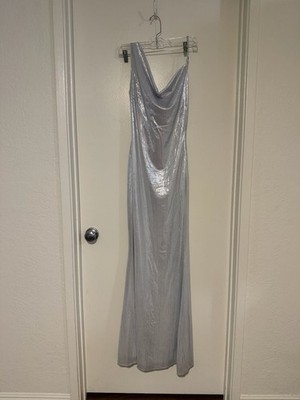 white christmas dresses To The Moon Black Cowl-Back Maxi Dress – Club L London main image 0