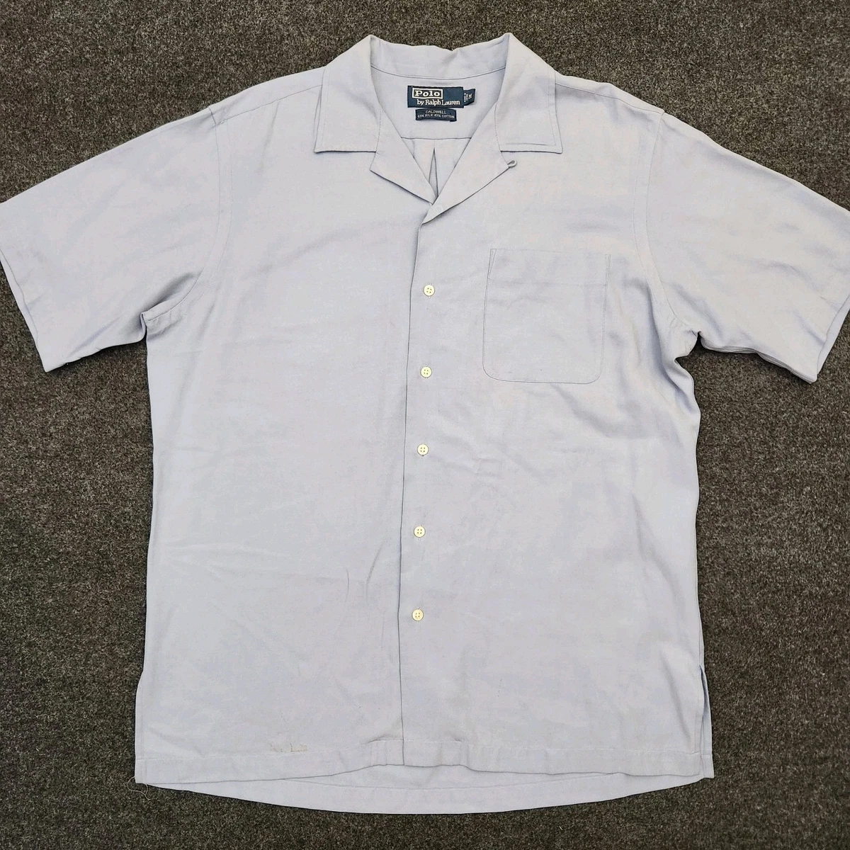 Polo Ralph Lauren Silk Short Sleeve Button-Up Casual Button-Down