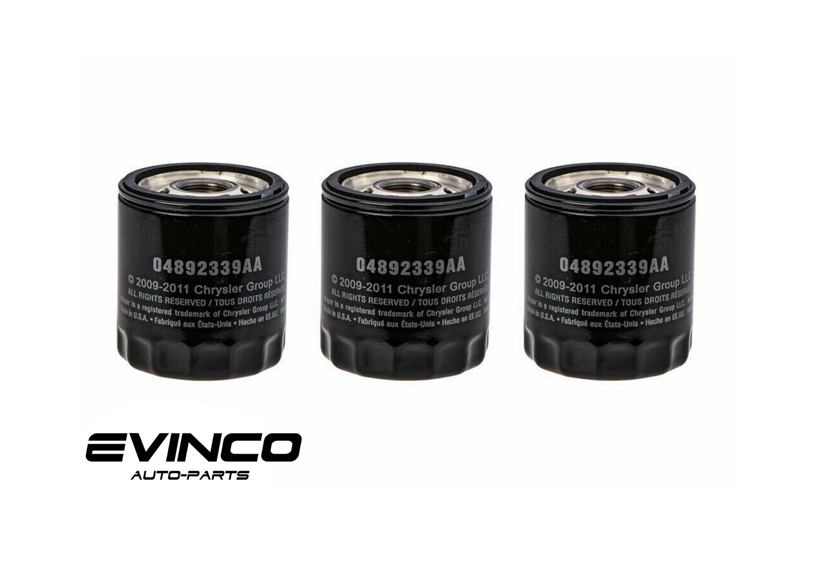 Mopar Engine Oil Filter MO-339 Pack of 3 For Jeep Chrysler Dodge Ram Oil Change
