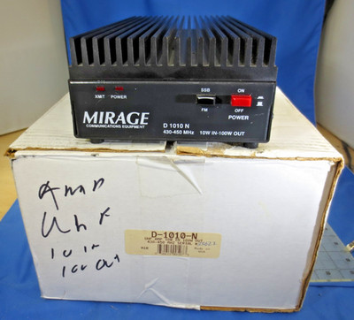 Mirage D1010-N UHF Power Amplifier 430-450Mhz 10 Watts Input 100 Watts Output