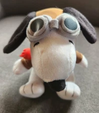 Snoopy Peanuts Plush Red Baron Aviator Pilot Airplane 6" 2015 Promo Metlife