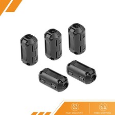 5Pcs 7mm Ferrite Cores Ring Clip-On RFI EMI Noise Suppression Filter Black