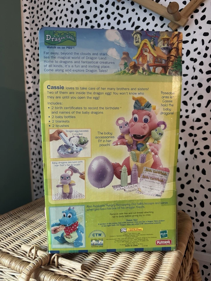 Peluche Cassie Dragon Tales 12" 1999 Playskool Hasbro incompleto vintage niñera Foto 4 de 4