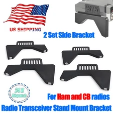 For Ham CB Radio Universal Mobile Transceiver Stand Mount Bracket Black 2Set US